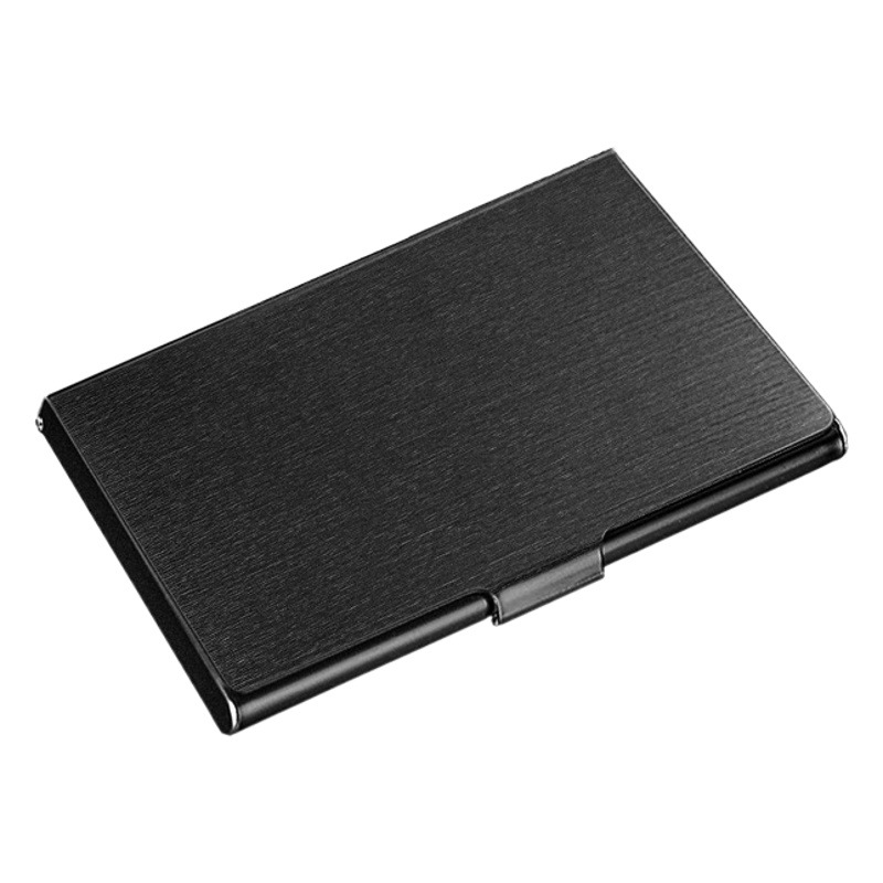 Stainless Steel Electroplated Brushed Business Card Box Velvet High-End Fashion Creative Card Box Ultra-Thin Business Card Holder Storage Box