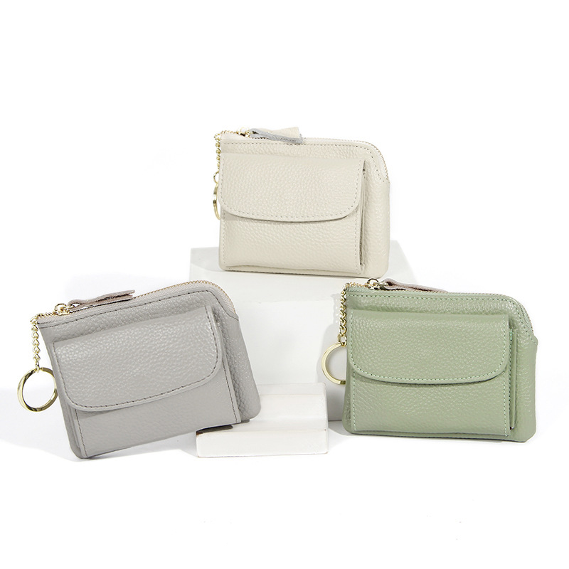 Japanese-Style Top-Layer Cowhide Coin Purse New Style Multi-Functional Coin Bag Leather Small Wallet Keyable Card Bag for Women