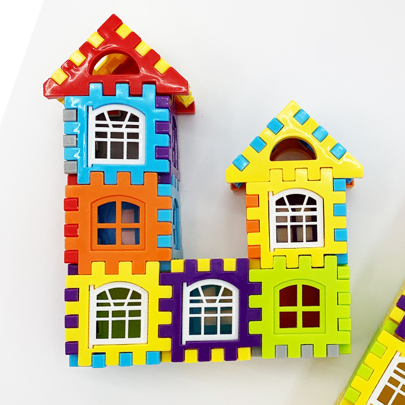 Picture of Children's Large House Building Blocks Toy Square Plastic Educational Puzzle House Large Particles Assembly Toys for 3 to 6 Years Old