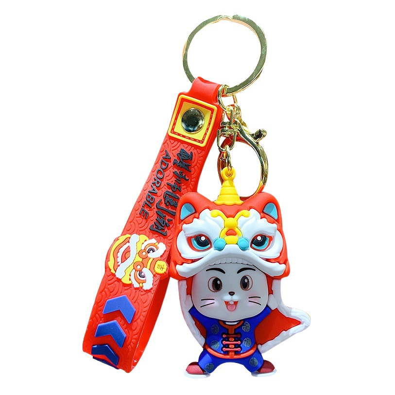 Creative national fashion Xingshi bunny keychain pendant cartoon car key chain ornaments rabbit year keychain wholesale