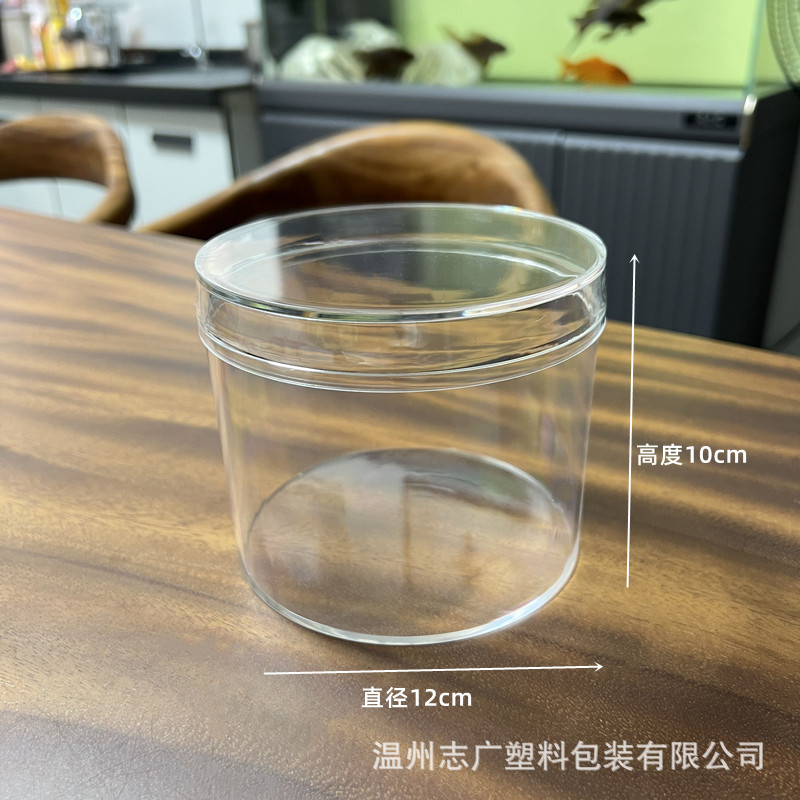 Acrylic Ps Transparent Christmas Apple Packaging Cylindrical with Lid 12*10cm Souvenir