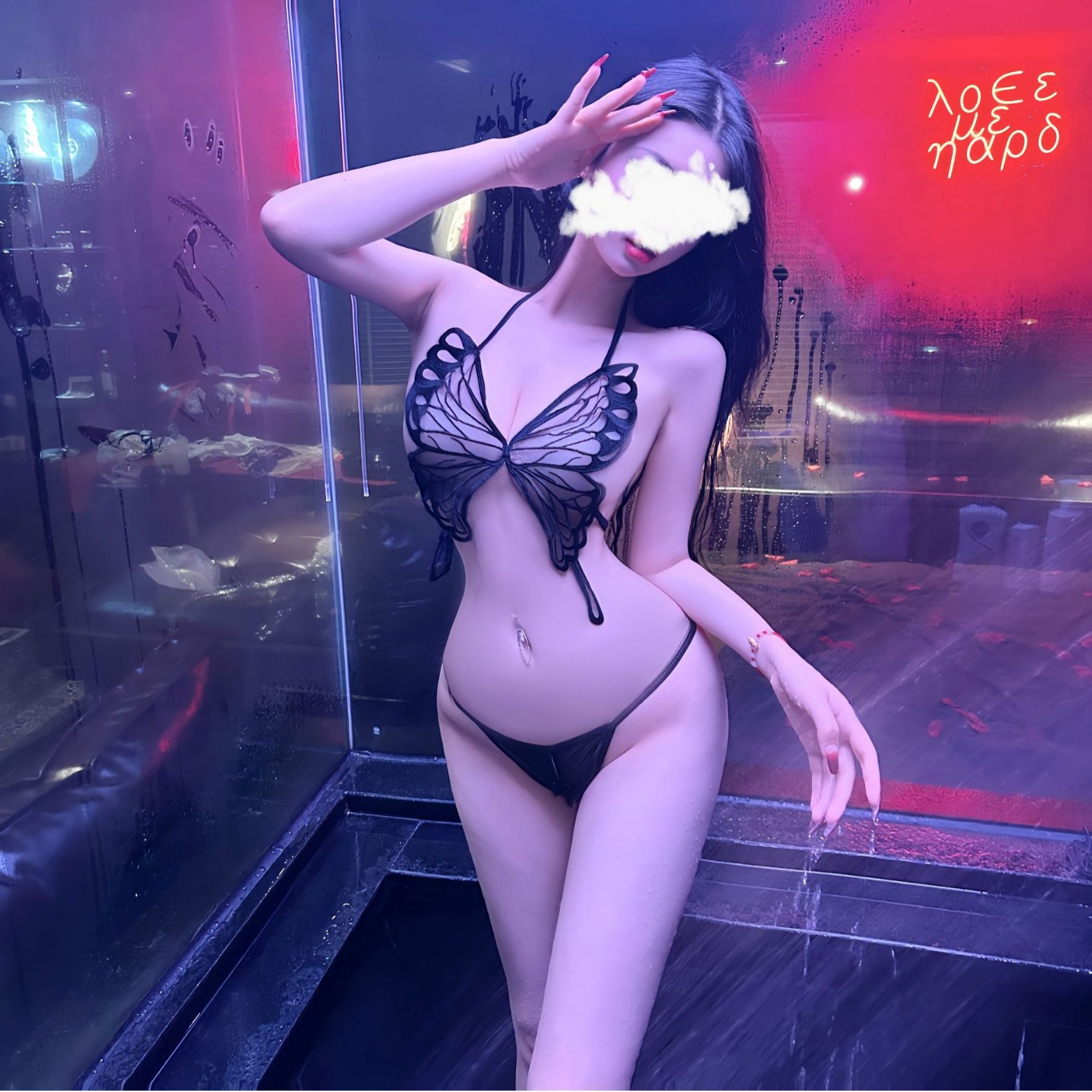 Sexy lingerie sexy see-through mesh passion butterfly three-point backless Open-Off uniform suit one-piece delivery