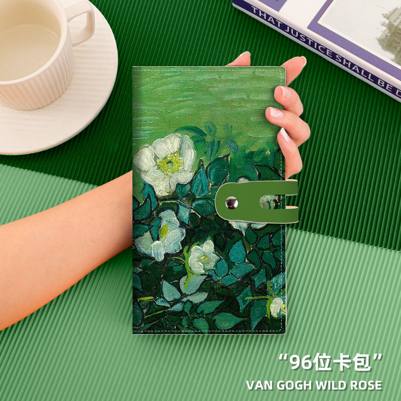 Picture of Vintage oil painting style card bag multi-card large capacity card bag bank card bag business card holder photo holder original style