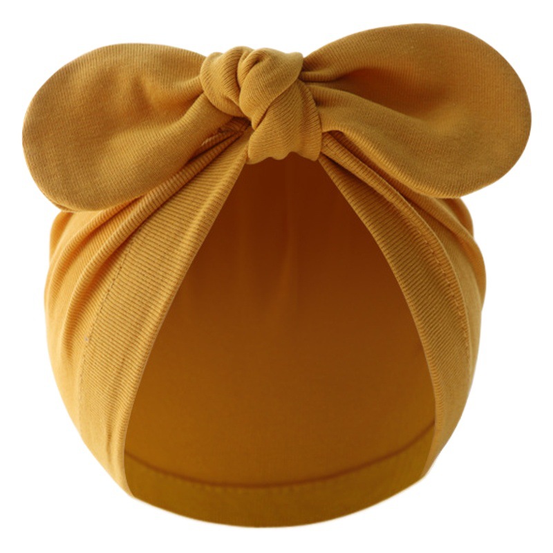 New children's solid color turtle cap baby Indian cap baby ball knotted cap ins Europe and America wholesale rabbit ear cap