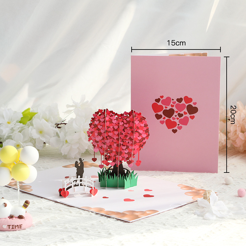 Picture of Amazon creative 3d three-dimensional greeting card gratitude blessing love tree business gift card love gift card for girlfriend