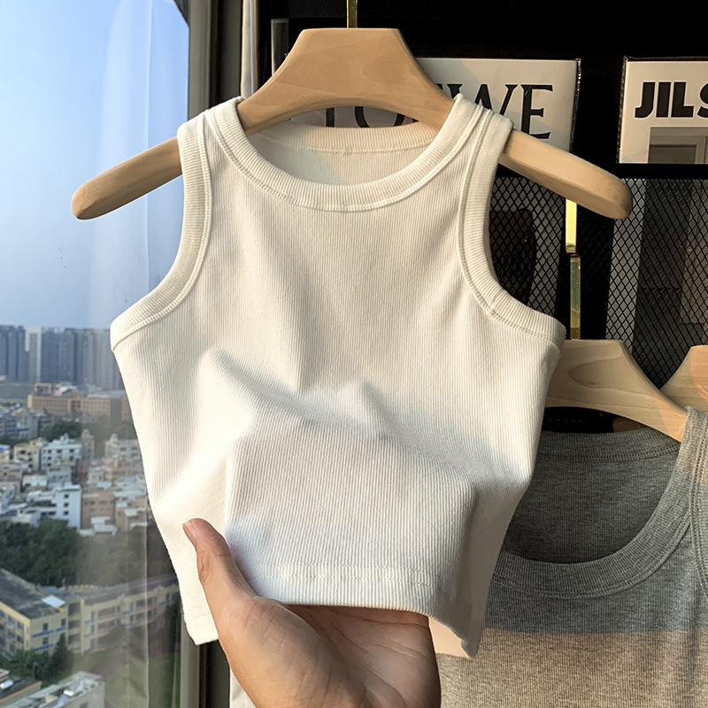 Foundation Threaded Camisole Women's Outer Wear Summer New Slim-fit Short Sleeveless T-shirt Inner Base Shirt Top