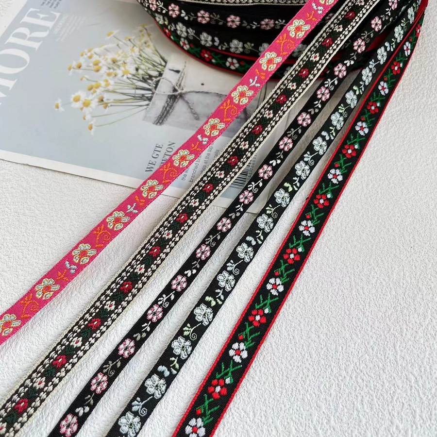 National wind jacquard ribbon small fresh flower pattern clothing accessories AH-2866 width 1-1.5CM