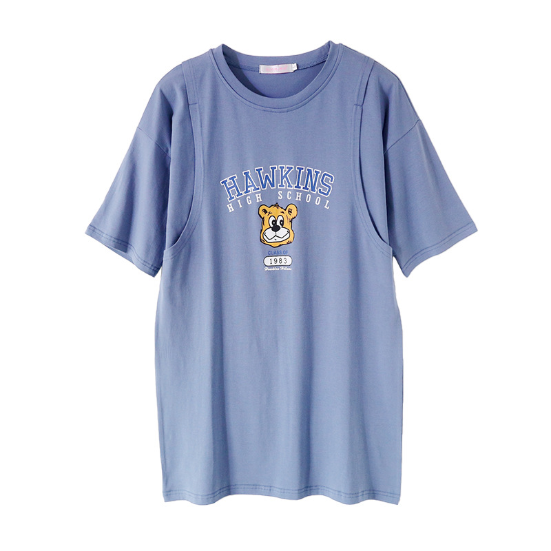 Picture of Maternity Clothing Nursing Clothes Summer Outer Wear Short-sleeved T-shirt Fashion Nursing Clothes Going Out Summer Casual Top Trendy Women