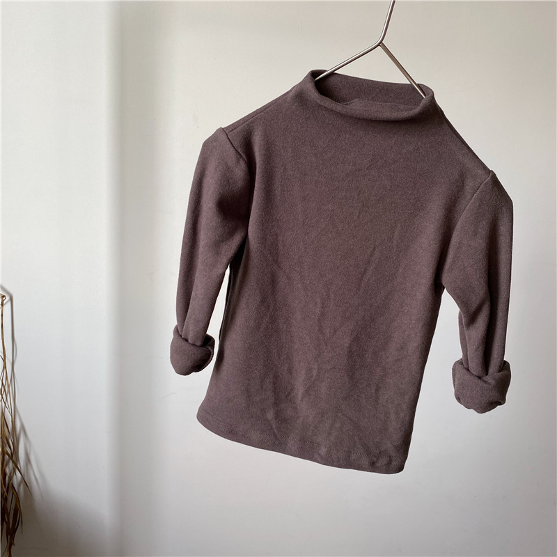 Picture of GL-kids Korean-style Autumn and Winter Children's Sanding Cotton Thickened Base Shirt Half-high Collar All-match Top for Boys and Girls