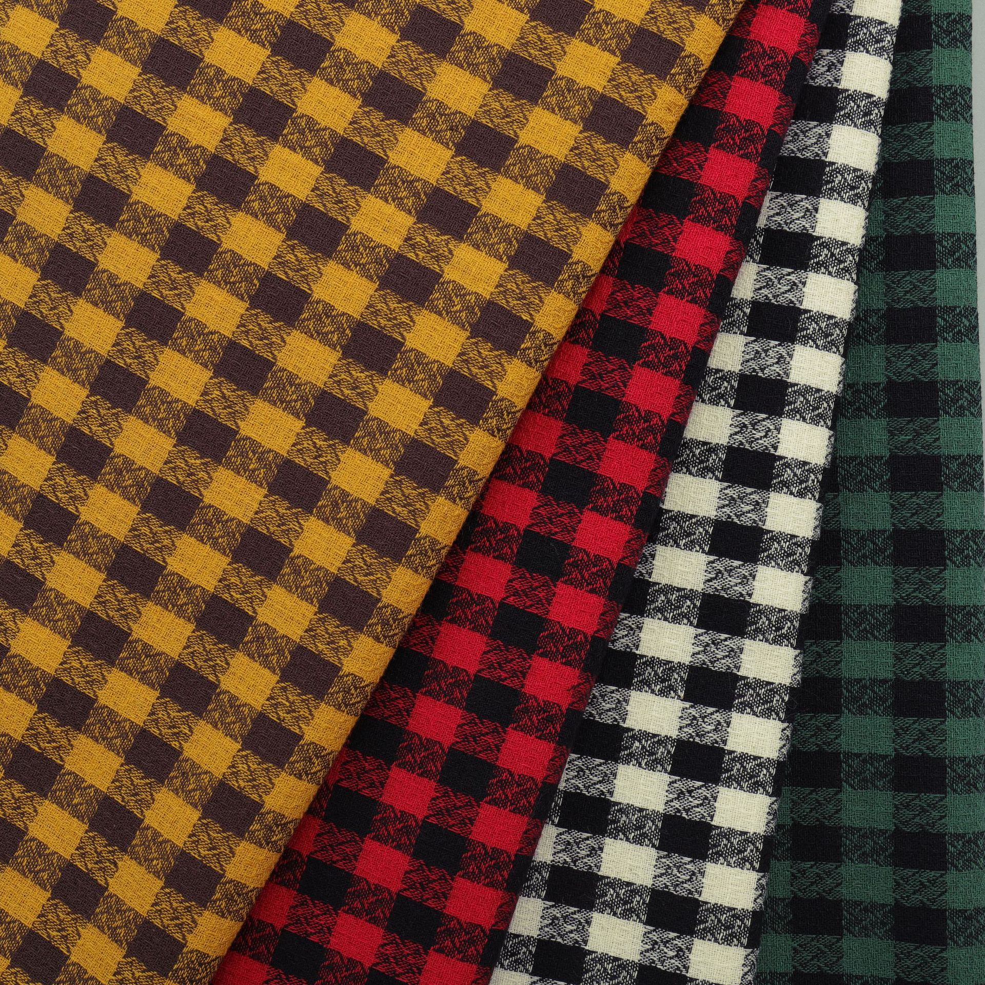 Cotton Yarn-dyed Jacquard Plaid Spring and Summer Shirt Coat ins Style Camisole Dress Fashion Fabric
