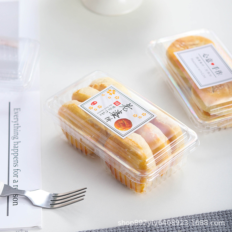Old woman Cake Box 2/4/6 mung bean cake box disposable baking blister dessert flower cake box