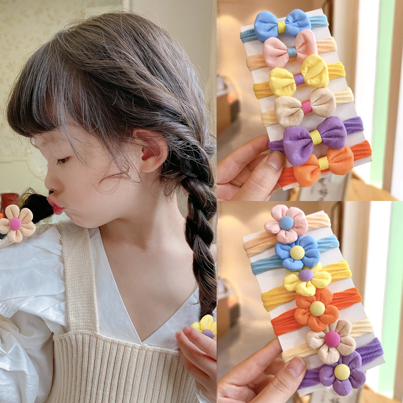 Girl's hair tie rope bow hair band Girl's cute high elastic hair rope baby does not hurt hair rubber band children's hair accessories
