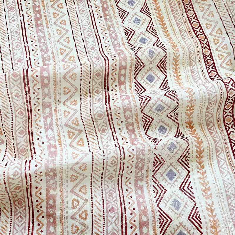 Picture of Striped Geometric Tencel Jacquard Fabric New Chinese Style National Style Hanfu Cheongsam dress Fabric 1.5 m Width