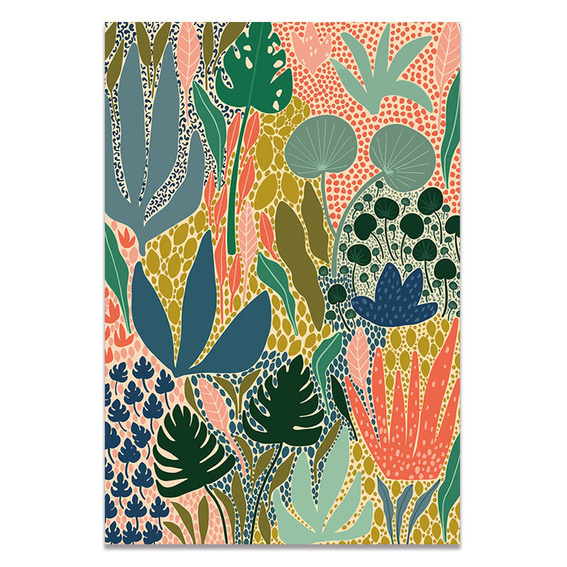 Picture of Nordic modern color abstract geometric figure green plant cactus living room bedroom decorative painting frame wholesale