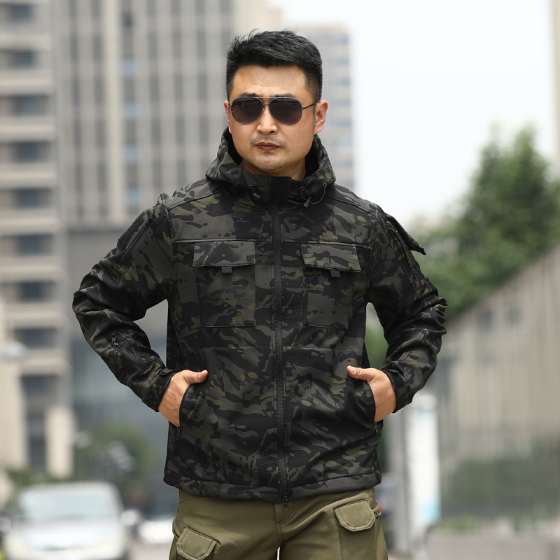 Picture of Cross-border men's autumn and winter TAD shark skin soft shell assault clothing camouflage winter clothing sports outdoor tactical fleece clothing