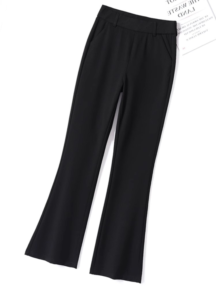 Flared Pants for Women, Autumn 2024 New High-Waisted Petite Suit Pants, Black Slimming Flared Super Stretchy