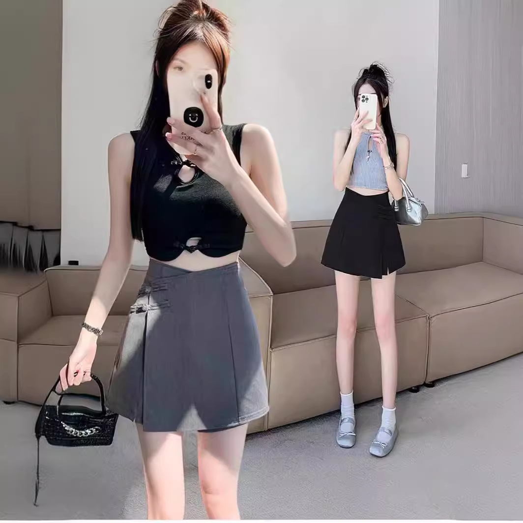 Black Irregular Suit Skirt High Waist Short Skirt Women Spring 2024 New Hip Skirt A- Line Skirt Summer