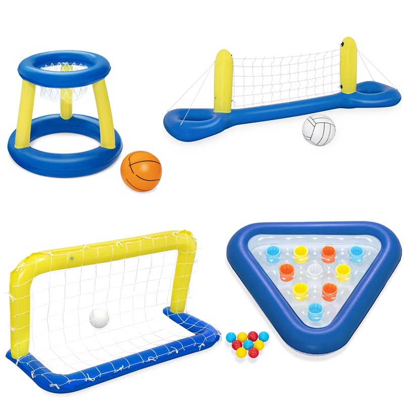 Water Park Swimming Pool Inflatable Volleyball Net Kidsren's Swimming Pool Football Goal Toy Basketball Stand Multiplayer Game Board
