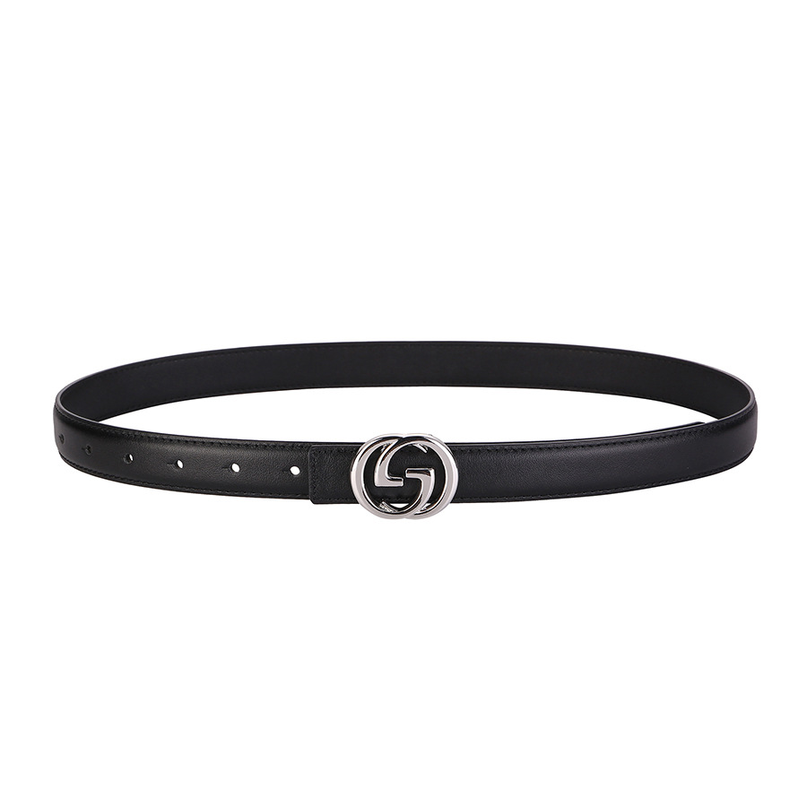 New first layer cowhide women's belt black high-grade all-match decorative trousers jeans leather belt women's