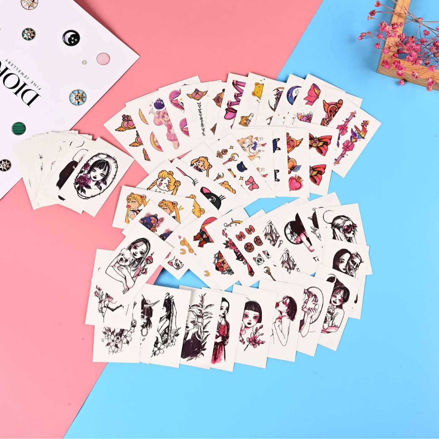 Picture of in stock Children's Tattoo Sticker Cute Cartoon Tattoo Sticker Hyuna Eyebrow Letter Waterproof Long-lasting Small Fresh Tattoo Sticker