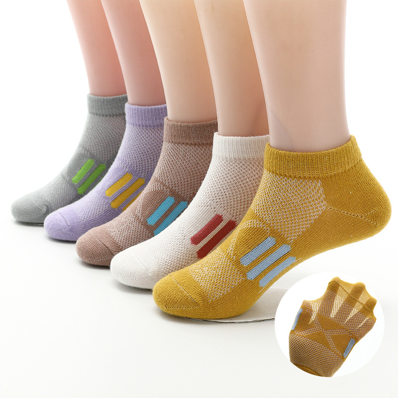 Picture of Mesh Children's Socks, Short Cotton Socks for Babies, Kids, and Older Children, Summer Boys and Girls Boat Socks, Breathable and Sweat-Absorbent