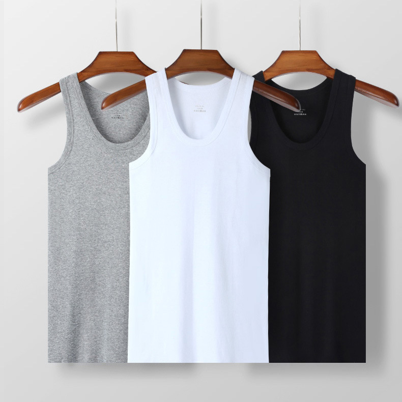 Picture of Men's vest pure cotton summer men's youth sports fitness stretch bottom cotton for the elderly sweatshirt wholesale