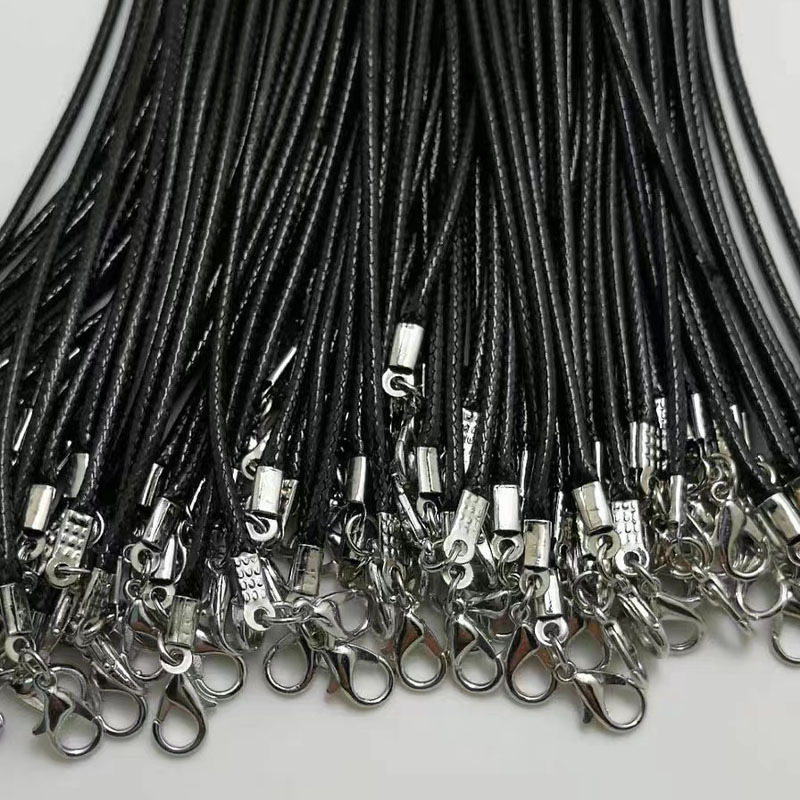 Picture of Black leather rope necklace rope pendant rope rope lanyard men and women