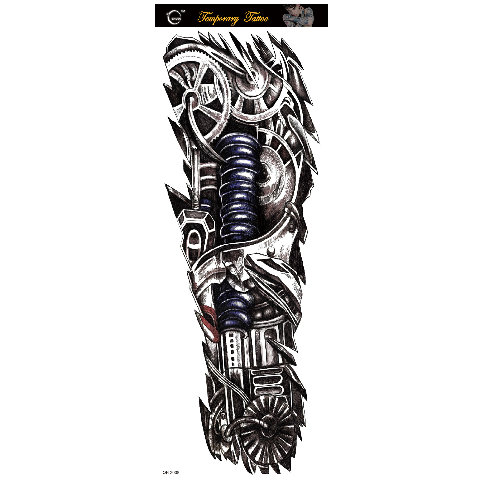 Picture of Large Flower Arm Tattoo Sticker Full Arm Waterproof Tattoo Temporary 400 Optional Full Arm Tattoo Sticker