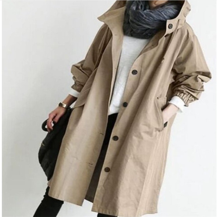 Picture of 2023 New Women's Windbreaker Autumn Mid-Length Small Casual Style Waist 8 Colors Select Fashionable and Easiest for Match