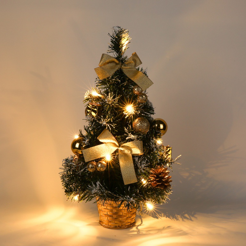 40cm Table Decoration Christmas Tree Light Decorative Light Pine Tree Mini Tree Holiday Decoration New Year Gift Desktop Tree Shape