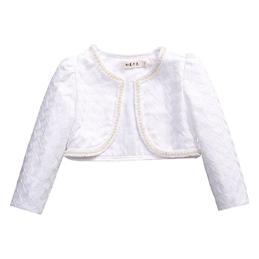 2020 New Children's Shawl Lace Pearl Small Large Girl's Ware Shoulder Long Sleeve Coat Children's Wear Princess Small Outer Wear