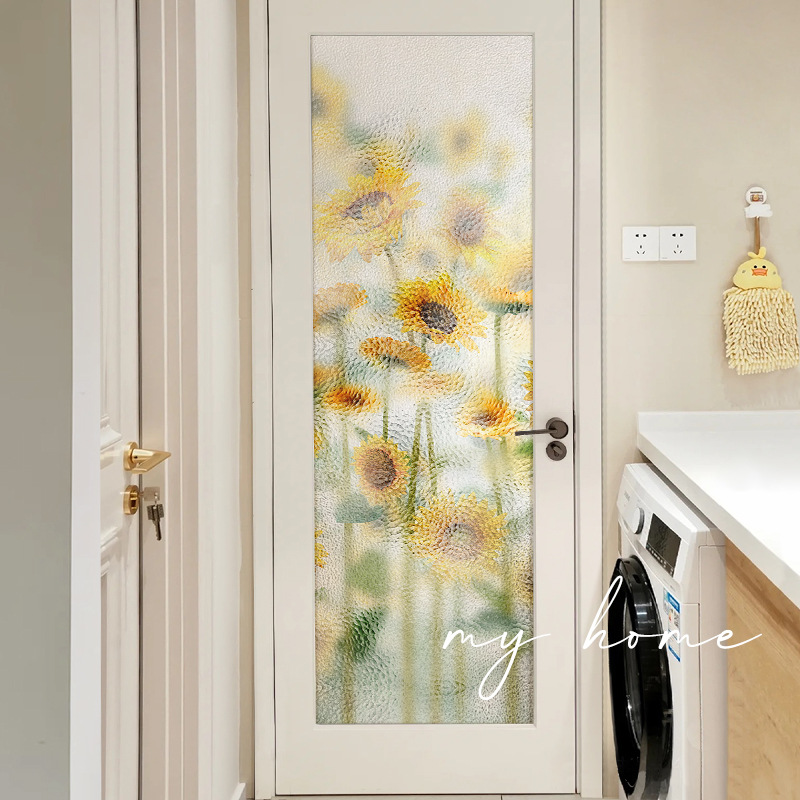 Glass window anti-peep film frosted sticker anti-light toilet bathroom toilet door transparent opaque window film