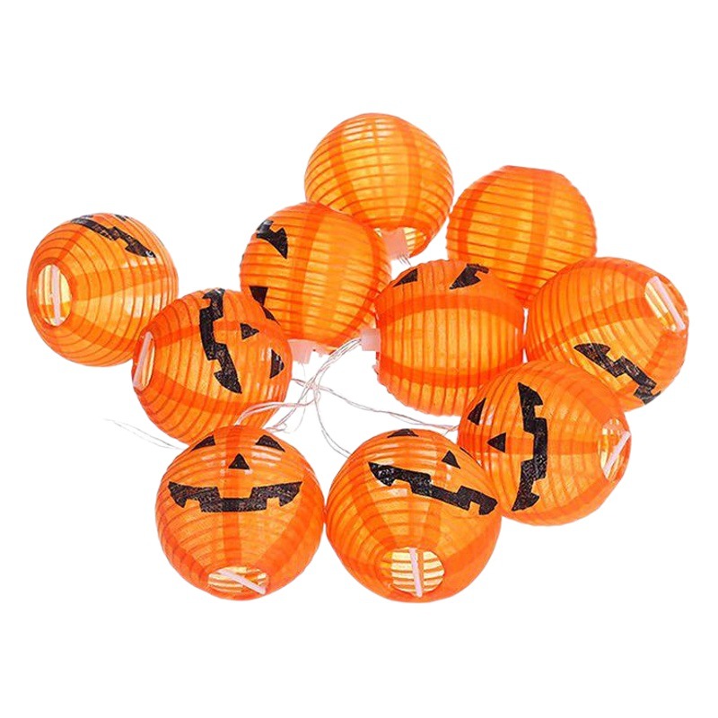 led Halloween Pumpkin Lantern Lantern String Bat Spider Ghost Eye Skull Hanging Light Paper Lantern Solar String Light