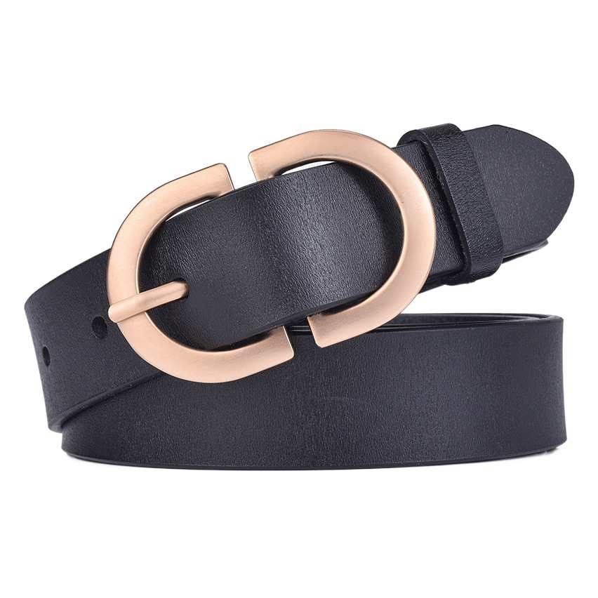 Women's Belt Genuine Leather Leather Belt Women's Ins Style Simple All-Match Jeans with Decorative Craft Pants