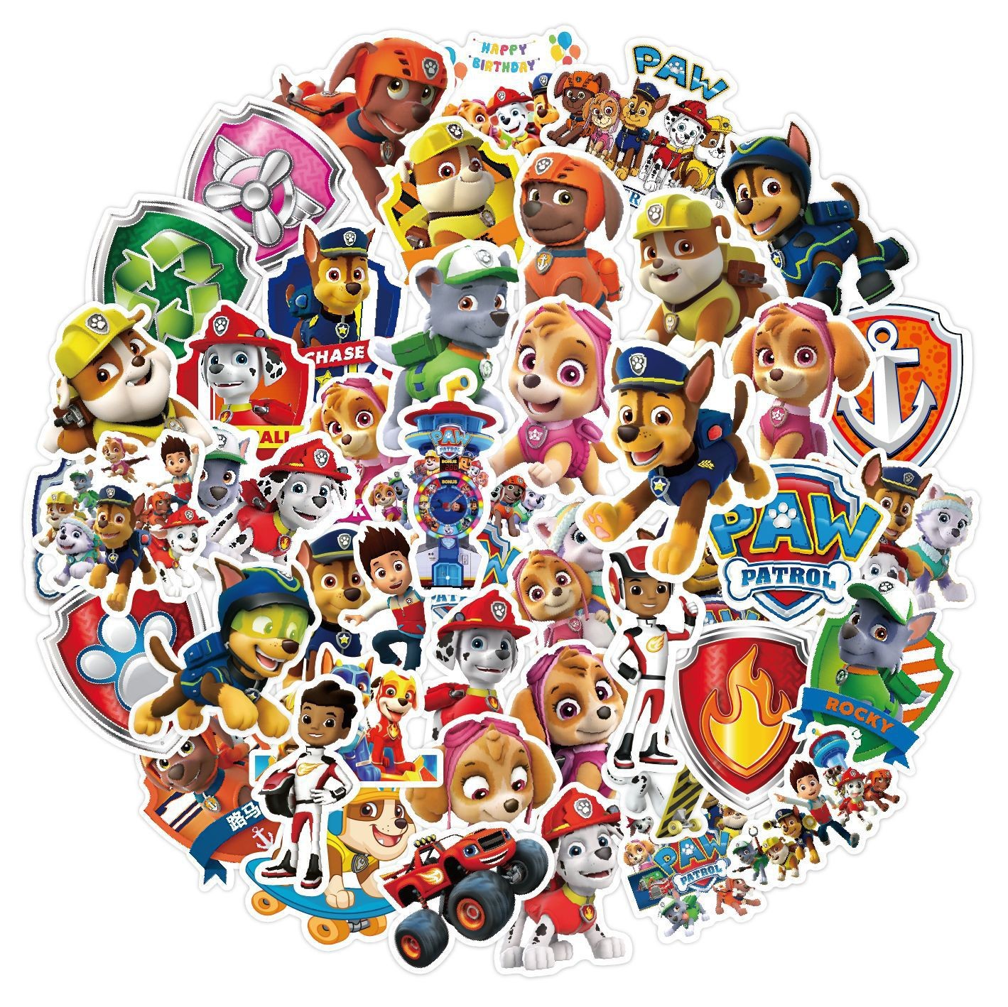 50 cute Wang Wang team cartoon stickers diy luggage stickers PVC waterproof stickers hand account stickers wholesale