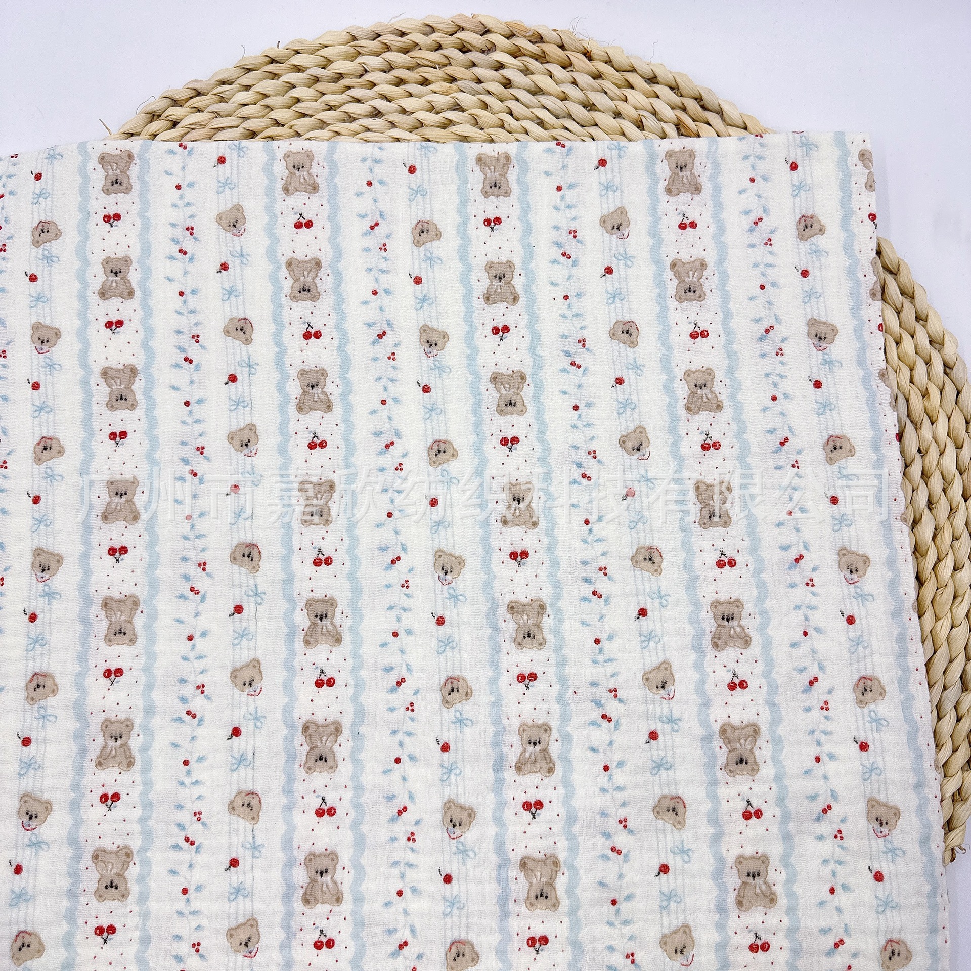 Zhongda Cotton Double-layer Gauze Muslin Printed Fabric Baby Gauze Children's Clothing Home Textile Wrinkle Yarn Fabric