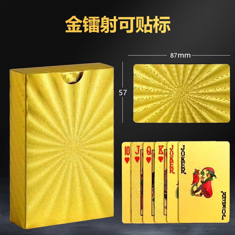 Picture of Gold Foil Silver Plastic Playing Cards in Stock Pet Waterproof and Wear-Resistant Dou Dizhu Entertainment Chess and Card Board Games Wholesale Factory in Stock