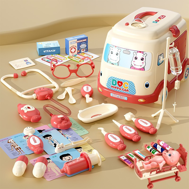 Picture of Children play small doctor toy suit boys and girls simulation play house injection medical kit to see a doctor baby gift