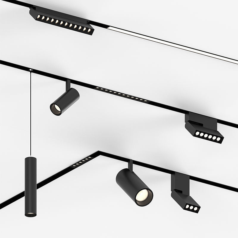 Borderless Magnetic Track Light Embedded Led Anti-Glare Spotlight Home Living Room Without Main Light Design Line Light Factory