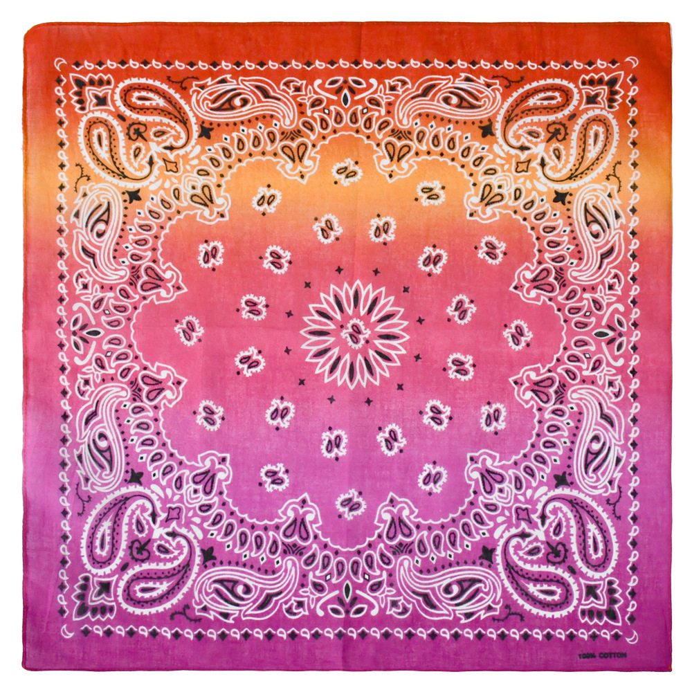 Picture of New Korean version of cotton gradient sweat-absorbent breathable turban sports outdoor riding scarf printed square scarf wholesale