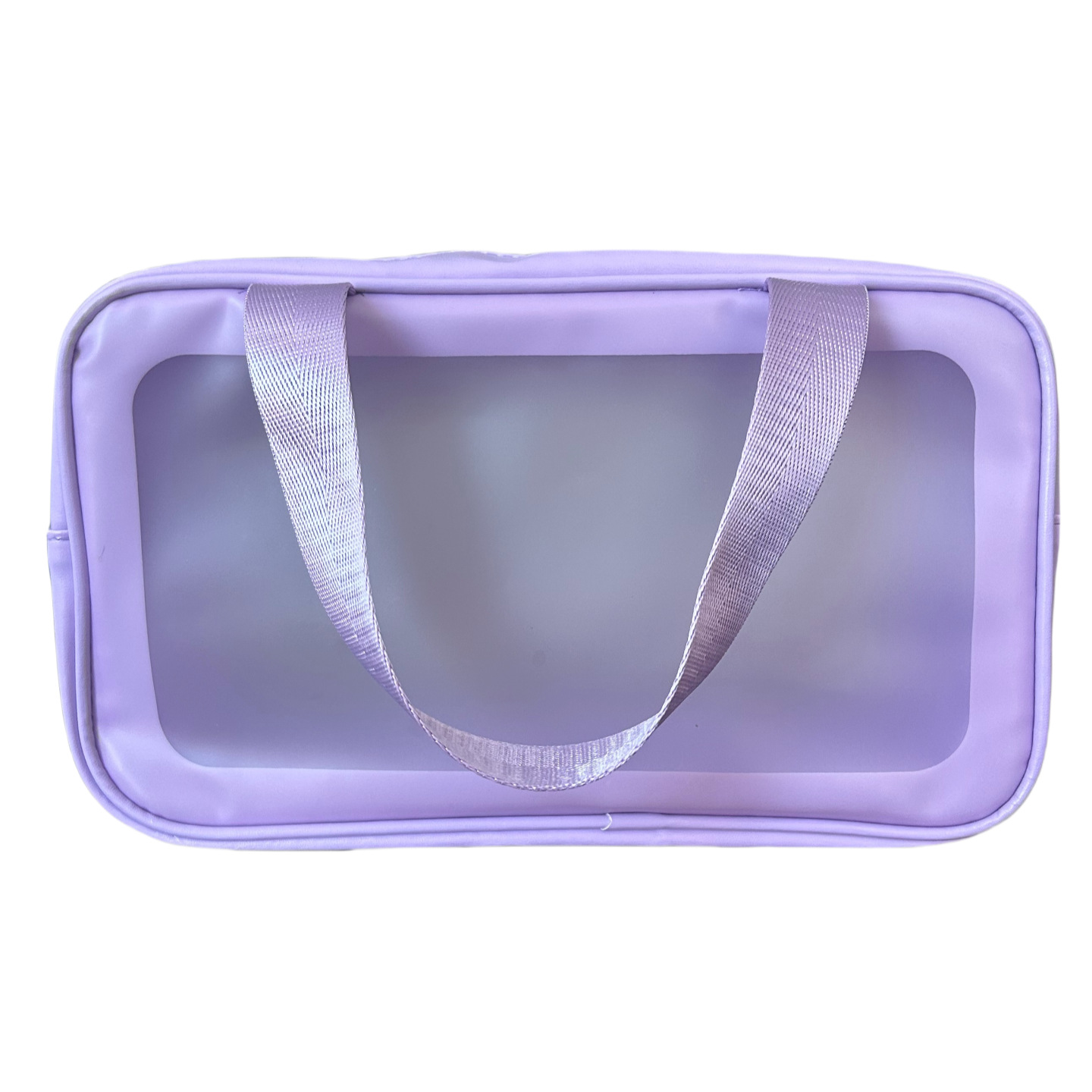 Picture of Transparent Cosmetic Bag PVC Wash Bag Three-Piece Set Translucent PU Frosted Bath Swimming Large Capacity Storage Bag for Women