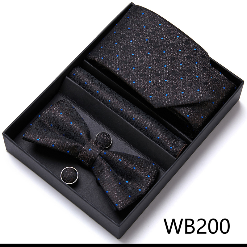 Picture of Men's tie bow tie set gift box 6 sets group tie business formal wedding tie manufacturers wholesale