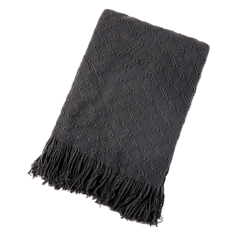 ins Nordic Style Sofa Blanket Office Nap Blanket Tassel Knitted Wool Casual Air Conditioning Blanket