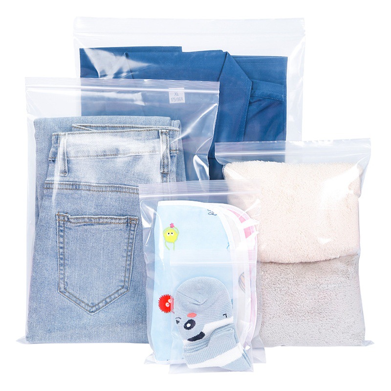 Thick transparent clothing ziplock bag pe plastic Ziplock bag clothes classification storage sealed bag clothes dust bag