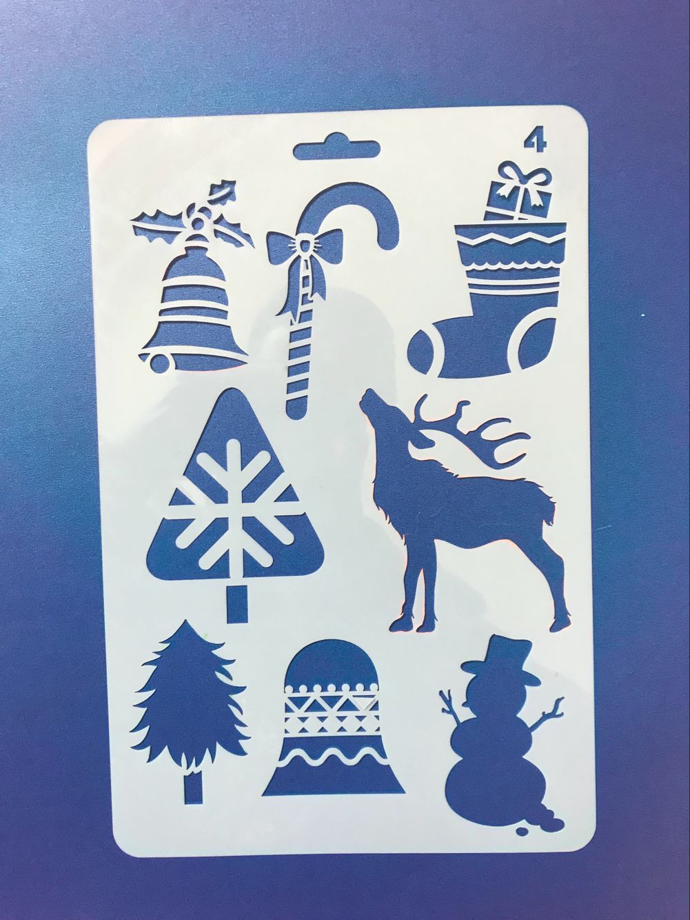 Picture of Christmas series painting template hollow diy album Lace ruler hand-written newspaper Journal drawing spray mold