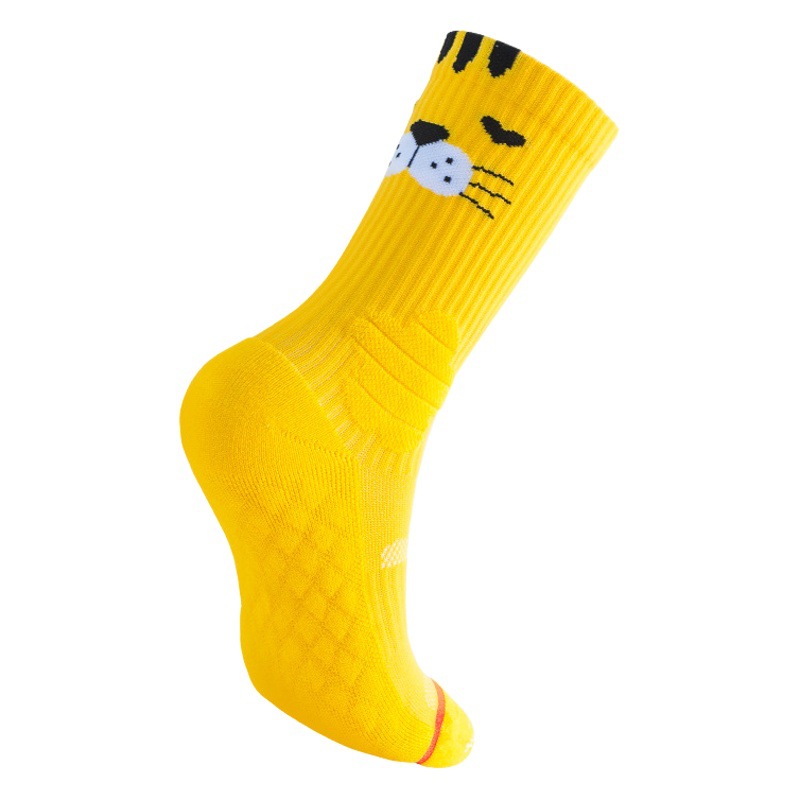 Sportshouse Sports Home Women's Running Mid-Tube Cartoon Animation Multi-Functional Towel Bottom Sports Trbottomy Socks