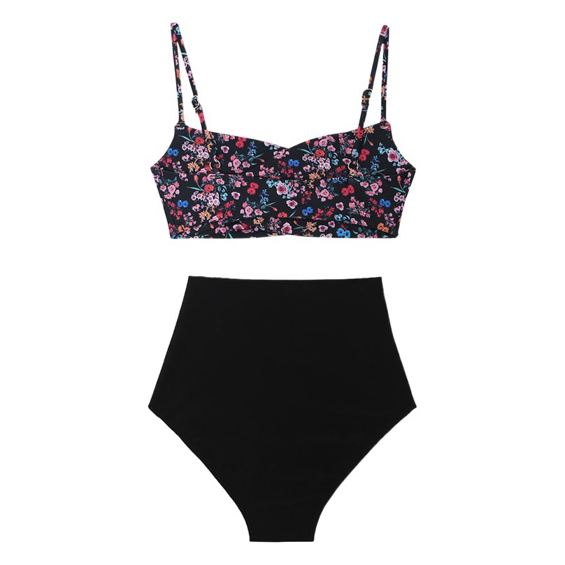 Factory wholesale new Southeast Asian bikini sexy slim high waist belly Thai style printed split swimsuit women