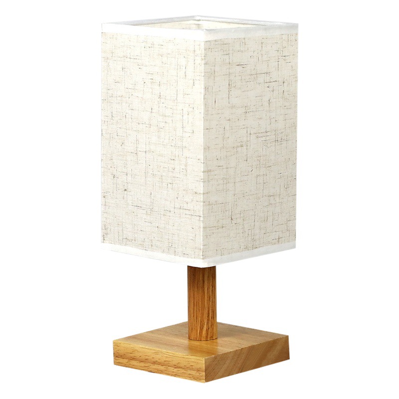 Chinese Simple National Style Calligraphy Retro Bedroom Study Bedside Lamp Zen Ancient Style Night Lamp Tea House Square Small Table Lamp