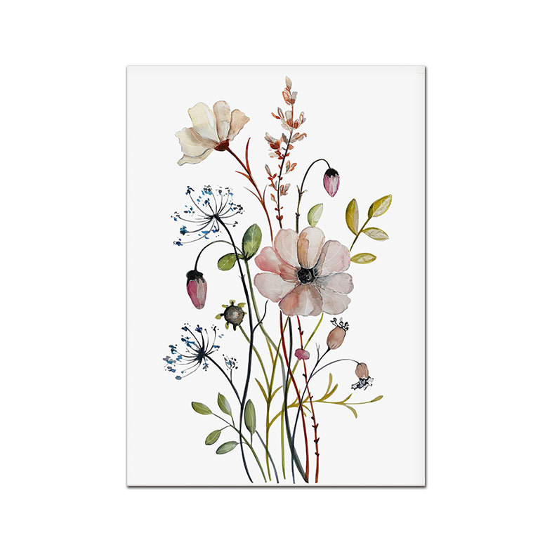 Picture of Modern Watercolor Flower Living Room Decoration Painting Scandinavian Log Style Restaurant Mural Sofa Background Wall Hotel Hanging Painting