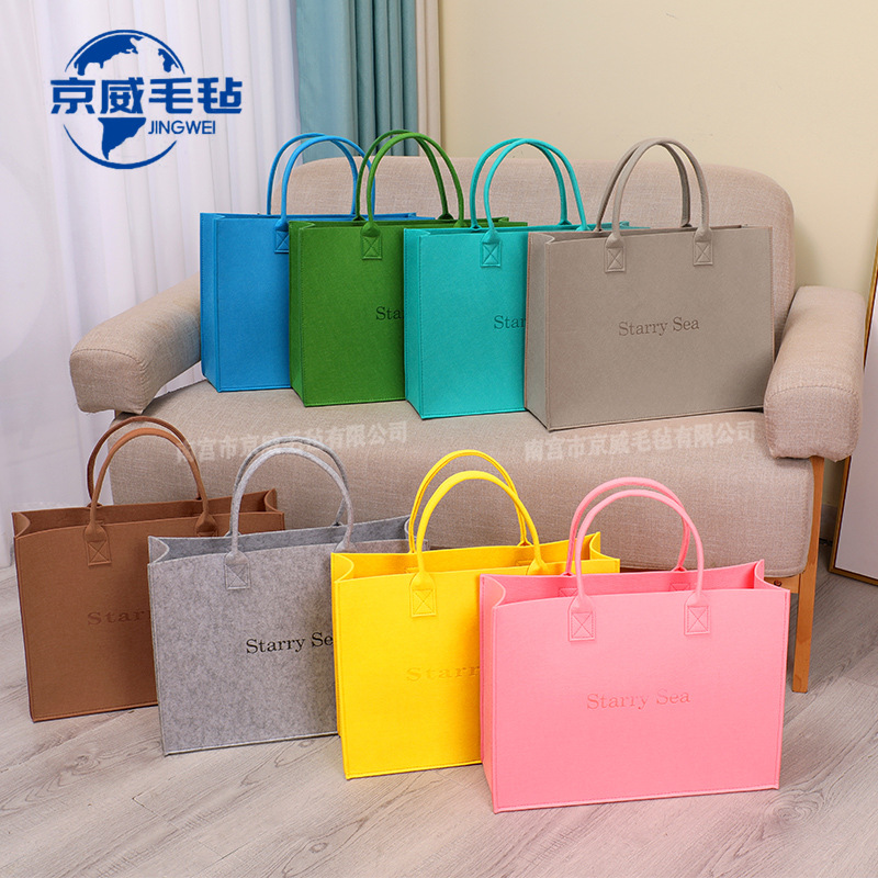 Red Riding Book Felt Handbag New Tote Bag Handbag Simple Letter All-match Shoulder Handbag